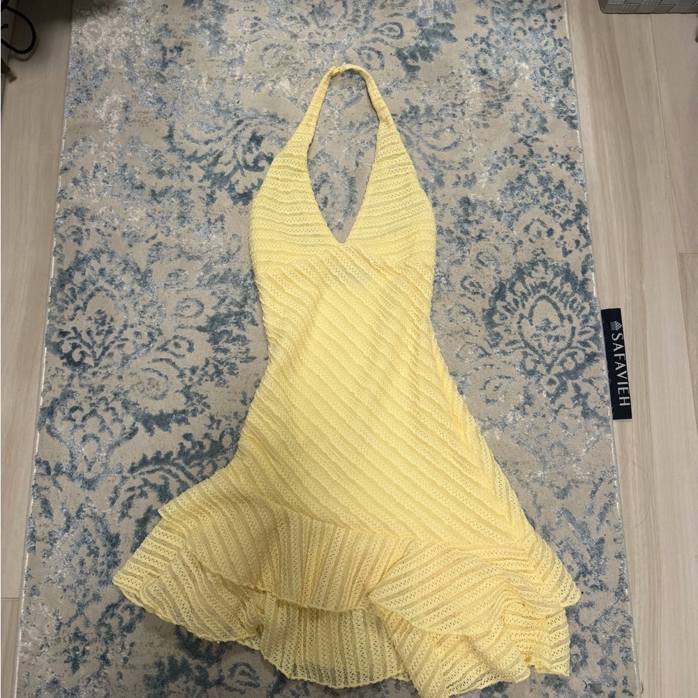 White Fox Boutique Yellow Halter Dress